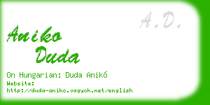 aniko duda business card
